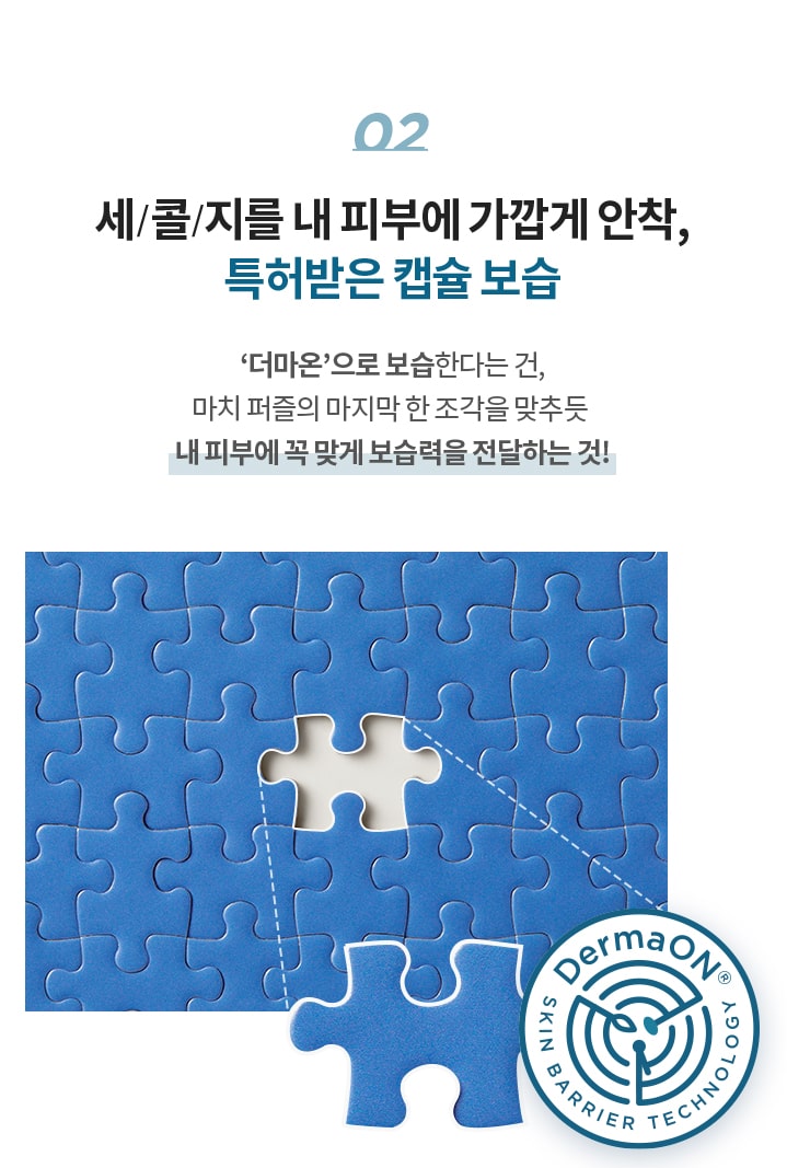 2. 세콜지를 내피부에 가깝에 안착, 특허받은 캡슐 보습
